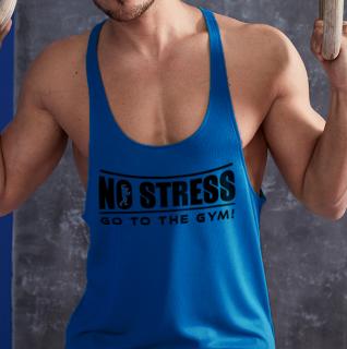 No stress, go to the gym - kék stringer trikó (S, XL méretben rendelhető) ()