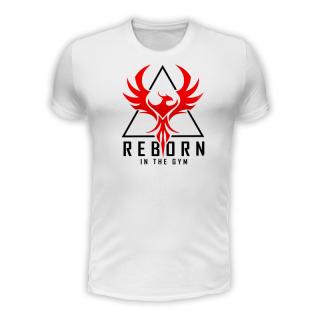 Reborn in the gym - fehér póló (A mérettáblázatot lejjebb, a)