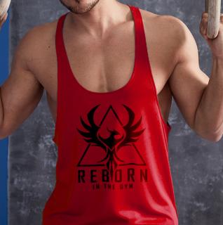 Reborn in the gym - piros stringer trikó (L, XL méretben nem rendelhető) ()