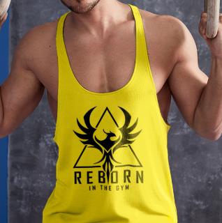 Reborn in the gym - Stringer sárga trikó (S, XXL méretben rendelhető) ()
