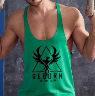 Reborn in the gym - Zöld stringer trikó (A mérettáblázatot)