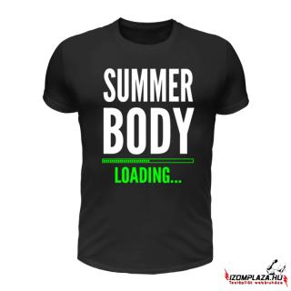 Summer body loading... (fekete póló) (A mérettáblázatot)