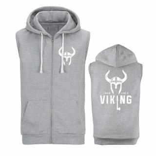 Train like a viking-cipzáras ujjatlan felső-szürke (M-es méretben rendelhető)