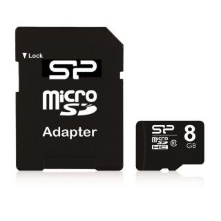 8GB microSDHC Silicon Power CL10 + adapter (SP008GBSTH010V10SP)