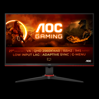 AOC Gaming 155Hz VA monitor 27" Q27G2E / BK, 2560x1440, 16:9, 250cd / m2, 1ms, 2xHDMI / DisplayPort