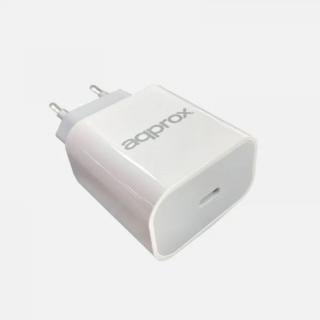 APPROX Telefon töltő - 1db USB-C, 5VDC / 3A or 9VDC / 2.22A or 12V / 1.67A, Fehér