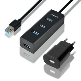 Axagon HUE-S2BP négyportos USB 3.0 HUB tápegységgel