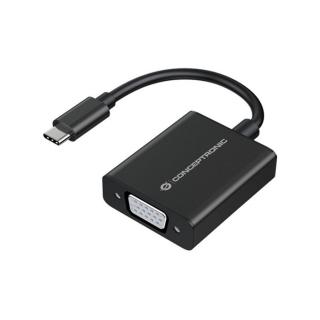 Conceptronic Kábel - ABBY05B (USB-C to VGA, FullHD / 60Hz, aluminium, fekete)