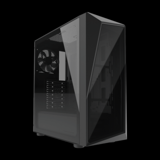 COOLER MASTER Ház, Mid Tower ATX CMP 520L, 1db Ventilátorral, Tápegység nélkül, Edzett üveg, fekete