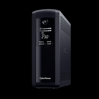 CYBERPOWER UPS VP1200ELCD (4xIEC 320) 1200VA 720W 230V szünetmentes tápegység + USB LINE-INTERAKTÍV