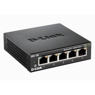 D-LINK Switch 5x1000Mbps Fémházas Asztali, DGS-105 / E