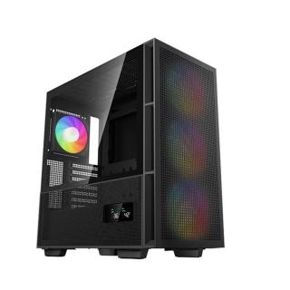 DeepCool Számítógépház - CH560 DIGITAL (fekete, ablakos, 4x12cm ventilátor, Mini-ITX / Mico-ATX / ATX / E-ATX, 2xUSB3.0)