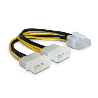 Delock 2db Molex Power 4pin -> Power 8pin M / F adapter (PCIe)