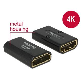 DELOCK Átalakító HDMI-A female to HDMI-A female 4K Gender Changer, fekete