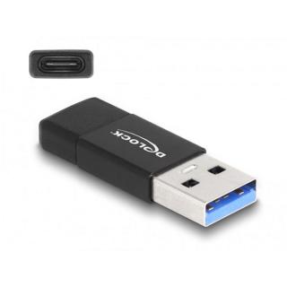 DELOCK Átalakító USB 3.2 Gen 2 Type-A male to USB Type-C female, aktív, fekete