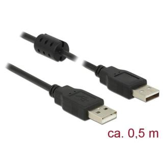 Delock Kábel - 84888 (USB-A - USB-A, apa / apa, fekete, 0,5m)