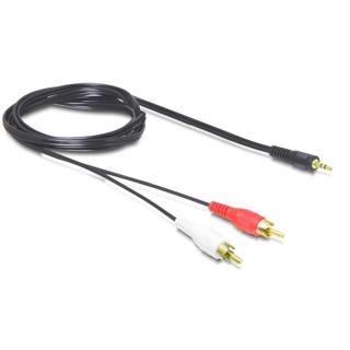 DELOCK kábel Audio 3.5mm Stereo jack male > 2x RCA male 1.5m