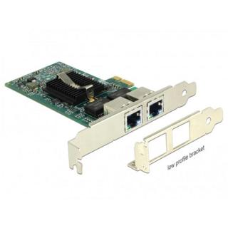 DELOCK PCI-E x1 Vezetékes hálózati Adapter, 2x Gigabit LAN i82576