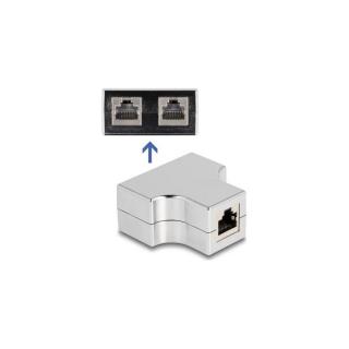 Delock RJ45 CAT5e STP -> 2db RJ45 CAT5e STP F / F splitter fém