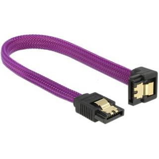 Delock SATA 3 F / F adatkábel 0.2m le / egyenes Premium lila