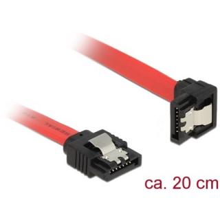 Delock SATA 3 F / F adatkábel 0.2m piros egyenes / 90° le