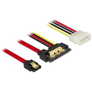 Delock SATA 3 Molex Power 4pin -> SATA 22pin F / F adatkábel 0.3m