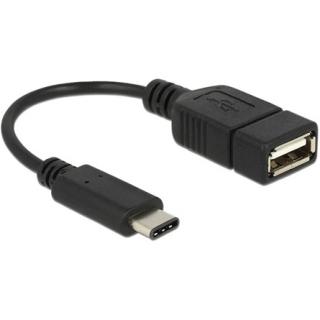 Delock USB-C -> USB 2.0 A M / F adapter 0.15m fekete
