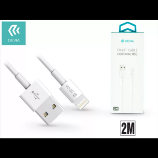 DEVIA  APPLE IPHONE LIGHTNING USB TÖLTŐ- ÉS ADATKÁBEL 2 M-ES VEZETÉKKEL - SMART CABLE LIGHTNING - WHITE