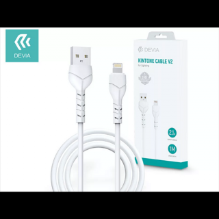 DEVIA USB - LIGHTNING ADAT- ÉS TÖLTŐKÁBEL 1 M-ES VEZETÉKKEL - KINTONE CABLE V2 SERIES FOR LIGHTNING - 5V / 2.1A - WHITE