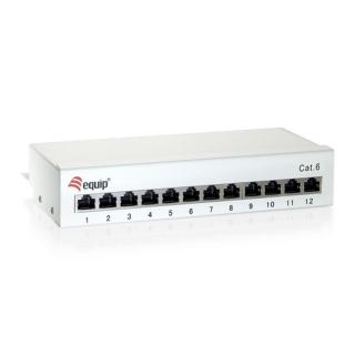 Equip Asztali patch panel - 227362 (12 port, Cat6, árnyékolt, szürke)