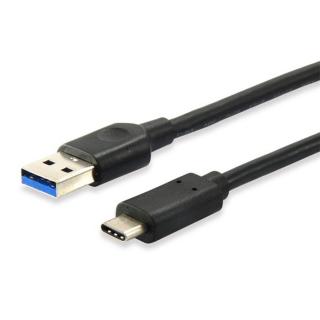 Equip Átalakító Kábel - 128343 (USB-C 3.2 Gen1 to USB-A, apa / apa, fekete, 0,25m)