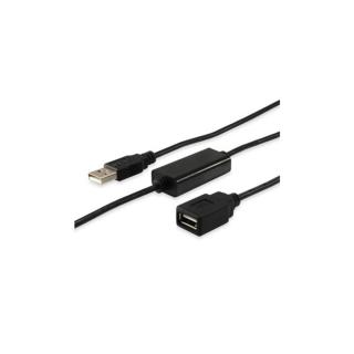 Equip Kábel - 133310 (Aktív, USB2.0, A-A hosszabbítókábel, apa / anya, duplán árnyékolt, 10m)