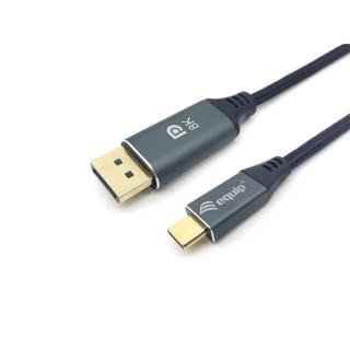 Equip Kábel - 133422 (USB-C to DisplayPort, apa / apa, 8K / 60Hz, aluminium burkolat, 2m)