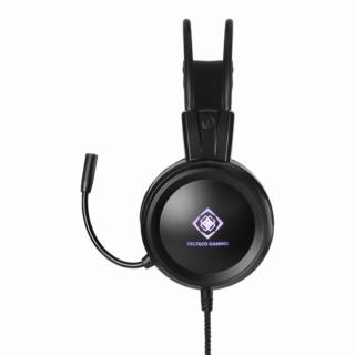 Fejhallgató Deltaco Gaming DH110 LED Gaming Mikrofonnal Fekete