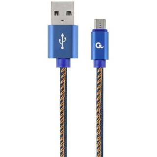 Gembird Premium jeans (denim) Micro-USB cable with metal connectors, 2m, blue