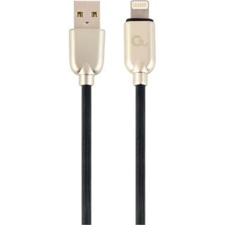 Gembird Premium rubber 8-pin charging and data cable, 1m, black