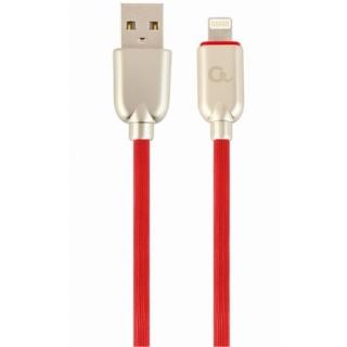 Gembird Premium rubber 8-pin charging and data cable, 1m, red