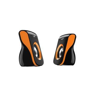 Genius Hangszóró 2.0 - SP-Q180 (3.5mm Jack, USB-s Tápellátás, 3W, Fekete / Narancs)