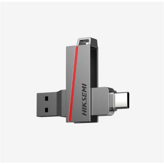 HIKSEMI Pendrive 32GB E307C U3 "Dual Slim" USB 3.2 / Type-C, Szürke (HIKVISION)