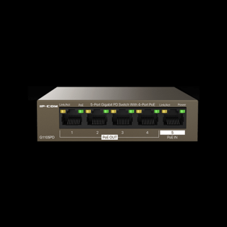 IP-COM Switch PoE - G1105PD (5x1Gbps; 4 af / at PoE+ port; 30W)