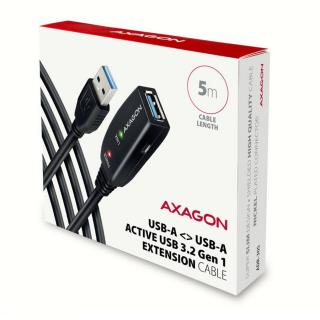 Kábel Axagon  ADR-305 aktív hosszabbító USB 3.2, USB-A (M) >  USB-A  (F)- 5m, fekete