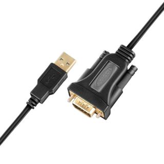 Kábel Axagon ADS-1PQN Adapter kábel, USB 2.0 > RS232 soros port - FT232RL-Chip, 1,5m, fekete