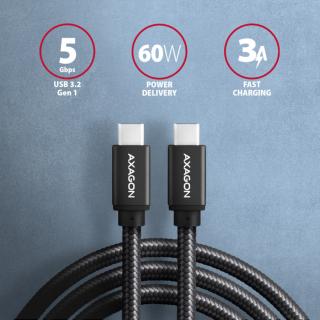 Kábel Axagon  BUCM3-CM30AB USB C - USB C 3 m, fekete