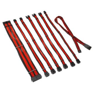 Kábel Kolink Core Pro fonott kábelhosszabbító kit 12V-2x6 Type 1 - Jet Black/Racing Red