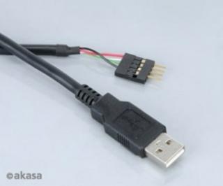 Kábel USB Összekotő Akasa USB 2.0 (Female) - USB 2.0 (Male) 40cm Belső