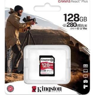 Kingston 128GB Canvas React Plus SDXC UHS-II 280R / 100W U3 V60 for Full HD / 4K