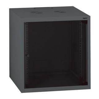 Legrand Rackszekrény - 19" fali kivitel (6U, 362x600x400, antracit, egyrekeszes, üvegajtós, készre szerelt, max.18 kg)