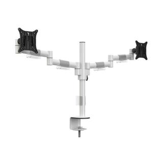 MULTIBRACKETS Asztali konzol (2 képernyős), M VESA Deskmount Officeline Dual White (15-30", max.VESA: 100x100 mm, 8 kg)