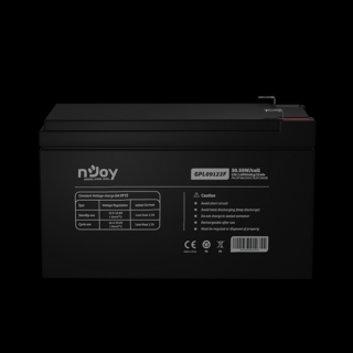 NJOY Szünetmentes akkumulátor - GPL09122F (12V / 9Ah, Long-life, T2 / F2, zárt, gondozás mentes, AGM)