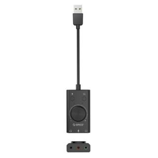 Orico külső hangkártya - SC2-BK / 38/ (Bemenet: USB2.0, Kimenet: 2x 3,5mm Jack: Hang / Mikrofon + 1x 3,5 mm Jack 4 Pin)